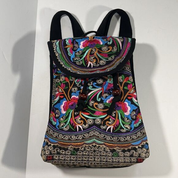 Goodhan‎ Vintage Brand Backpack Small Embroidered Floral - Picture 1 of 15